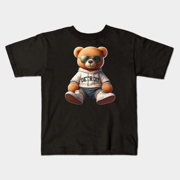 Detroit Teddy Bear Kids T-Shirt by Americansports